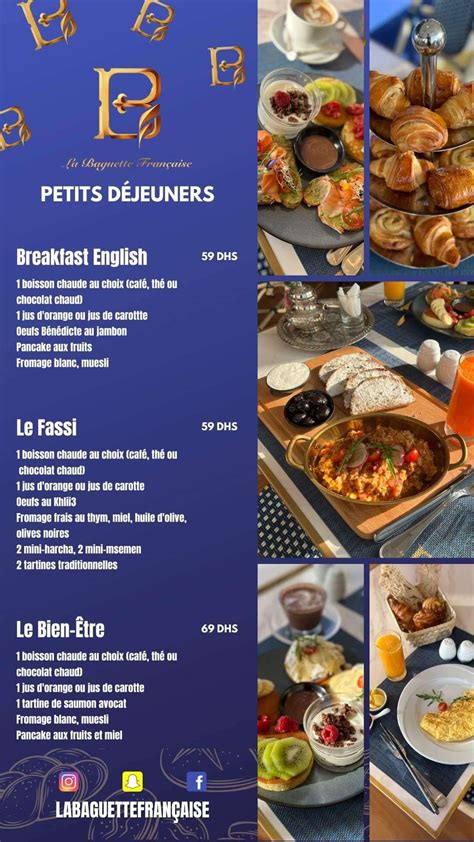 baguette restaurant menu.